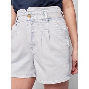 Faherty pleated high waisted denim shorts